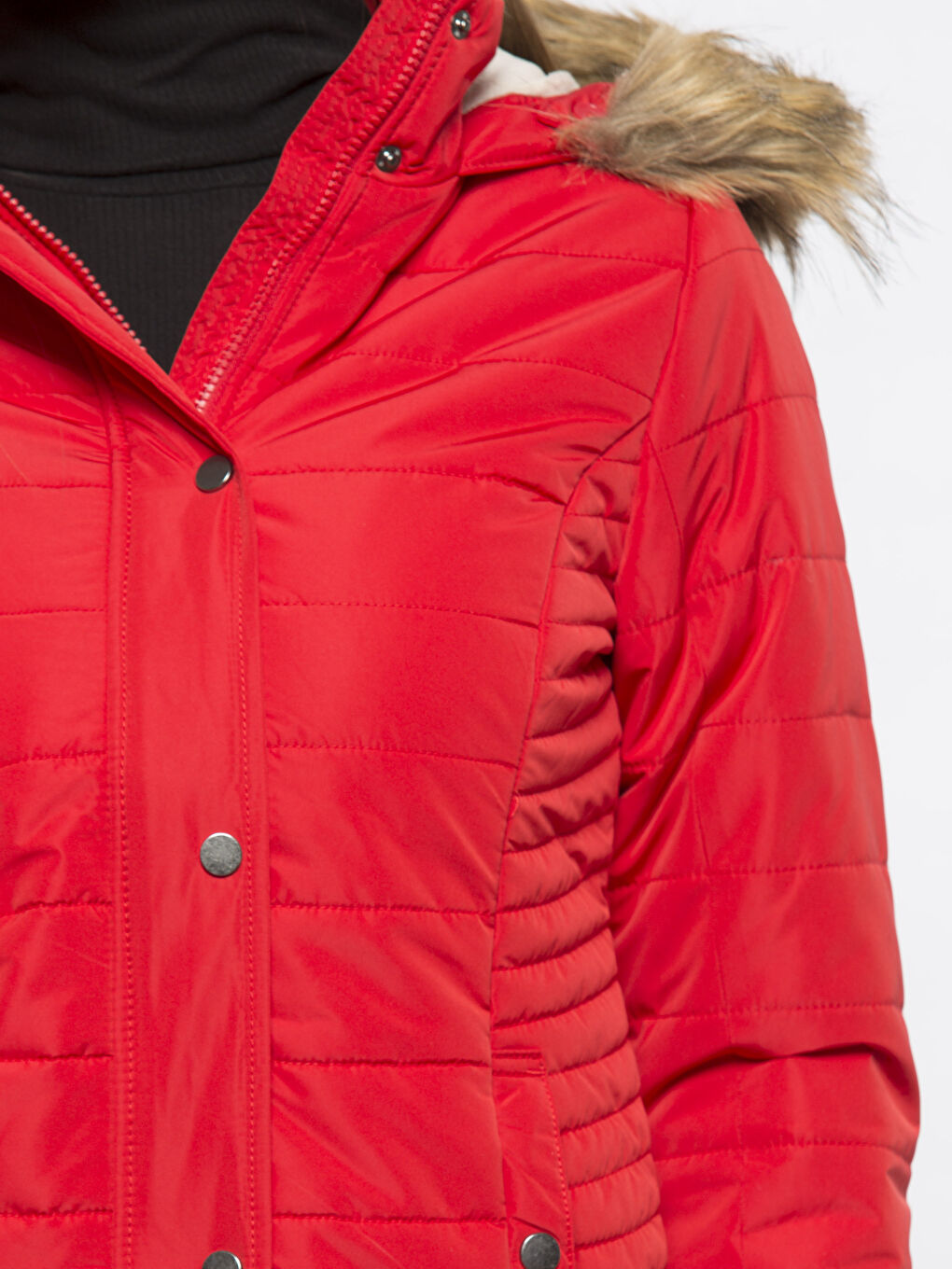 Zengin Kırmızı Şişme Mont-4