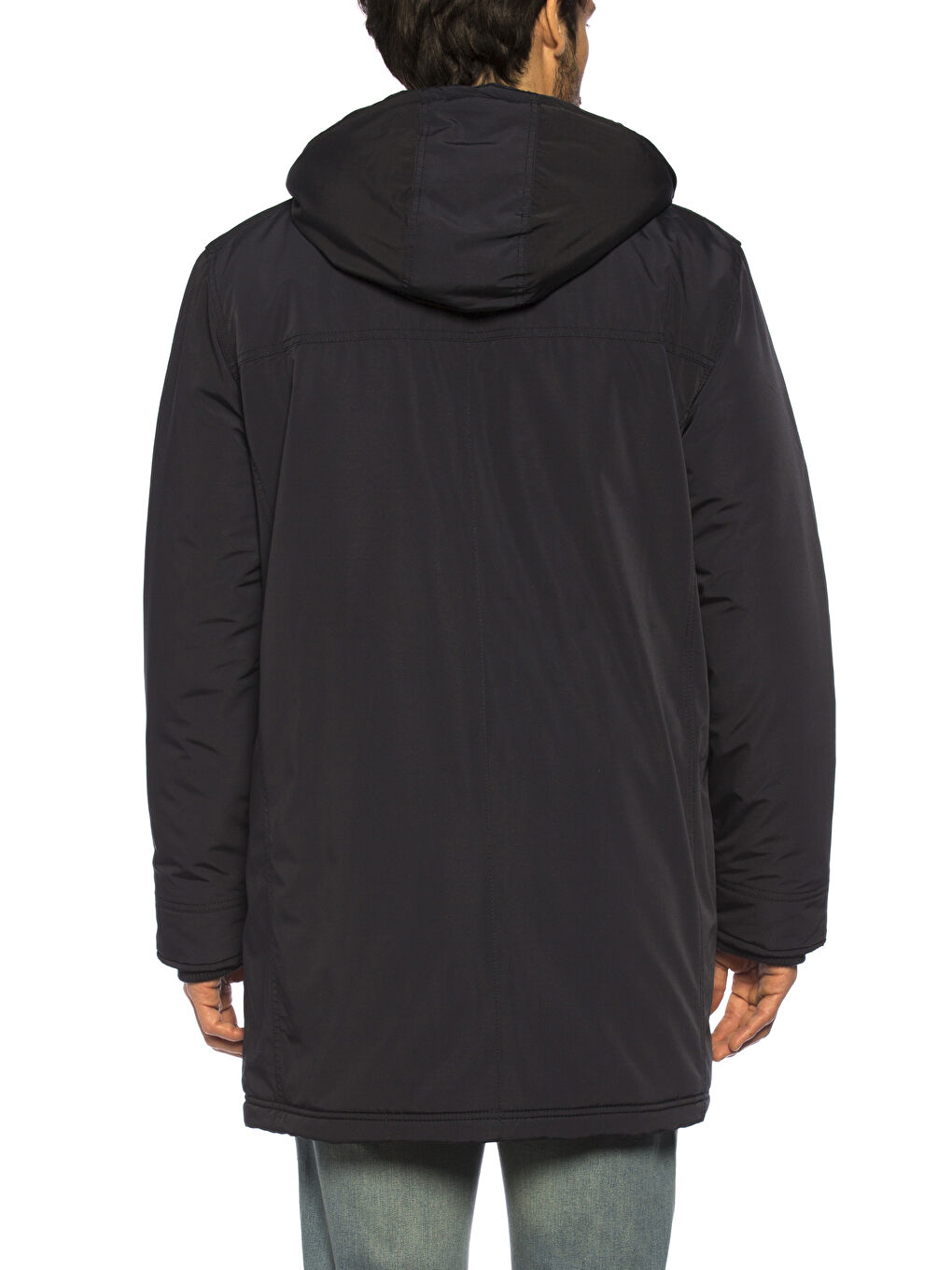 Man NAVY Wool Blended Overcoat-2