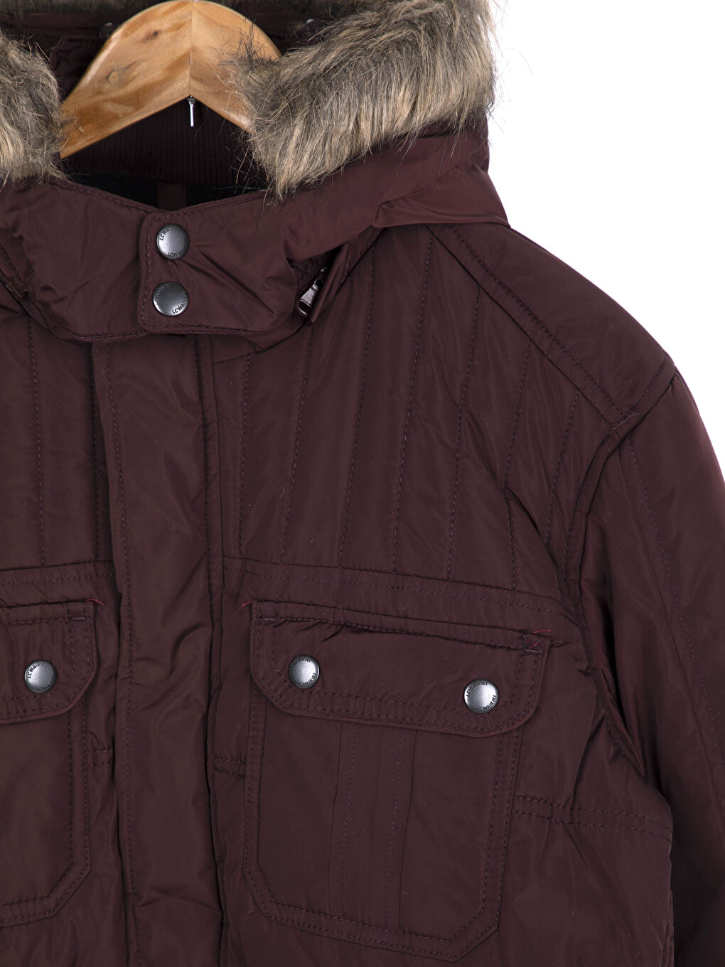 Standard Fit Heavy Short Coat with Hood-4