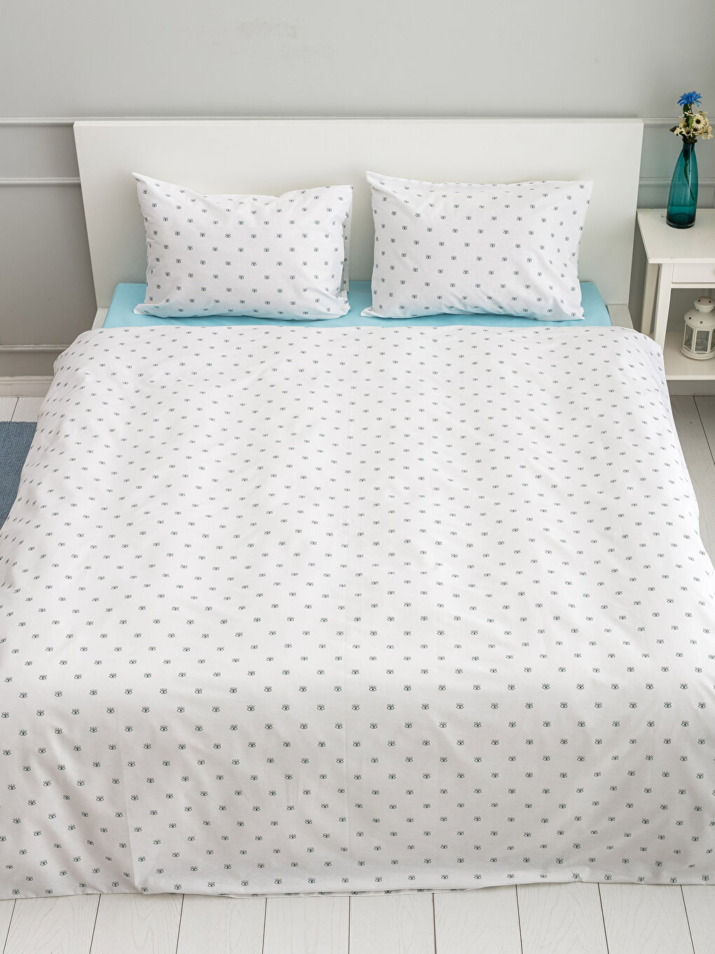 Mavi Baskılı Çift Kişilik Nevresim Takımı-1