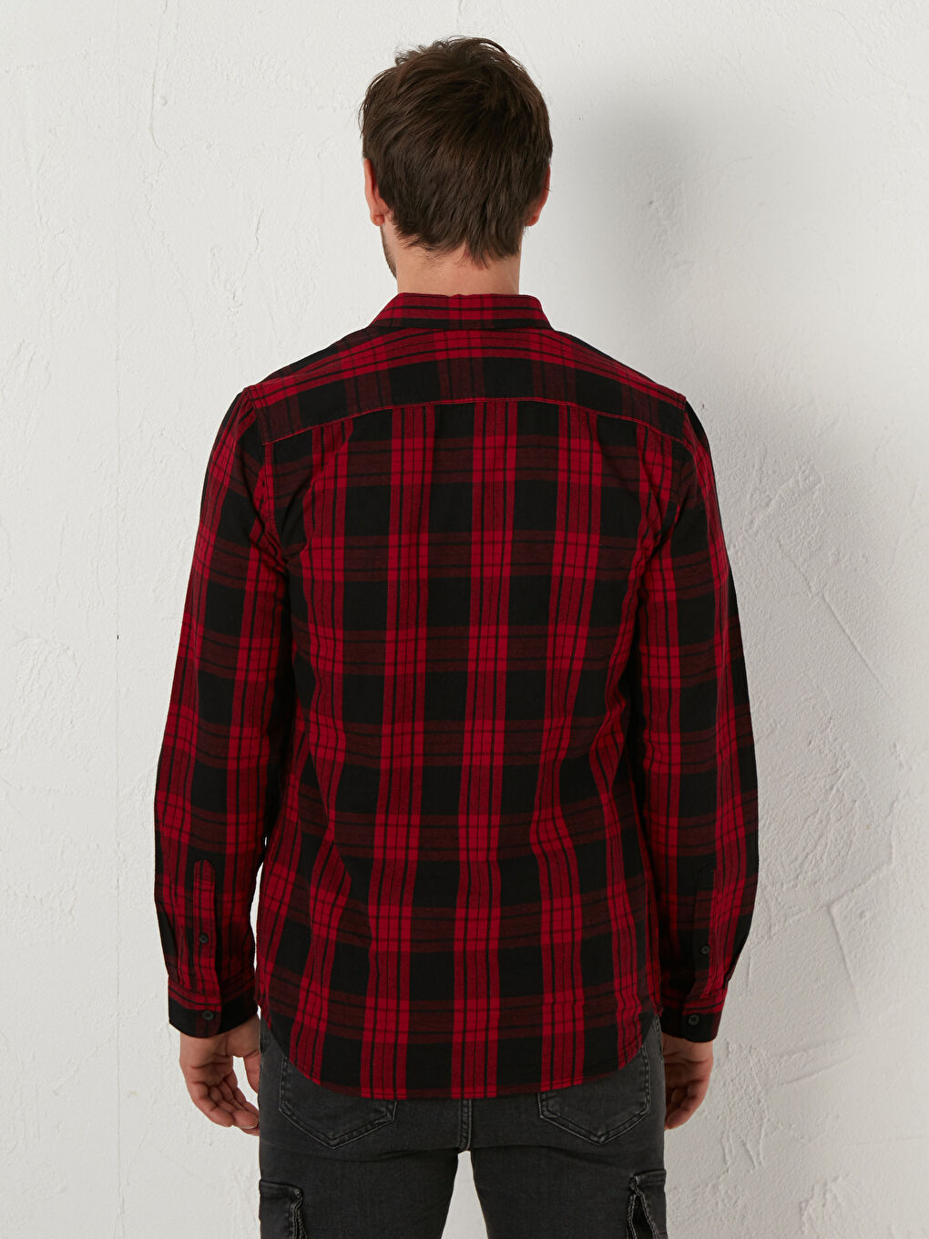 ექსტრა სლიმ ფიტი პლედის გრძელმკლავიანი ფლანელის პერანგი-4