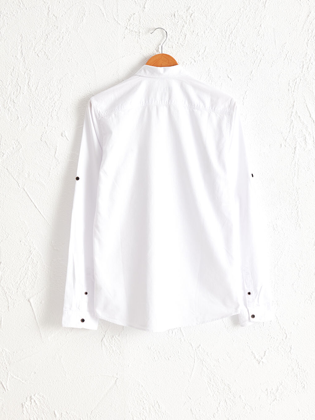 قميص بقصة ضيقة جدًا بأكمام طويلة من قماش بوبلين تويل-2