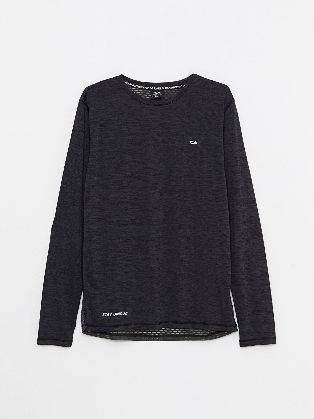 تيشيرت رياضي كم طويل بياقة دائرية للرجال-5