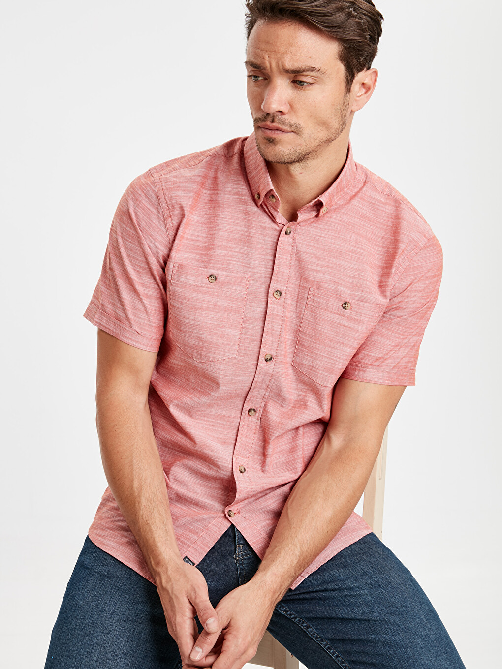 Man Orange Shirt