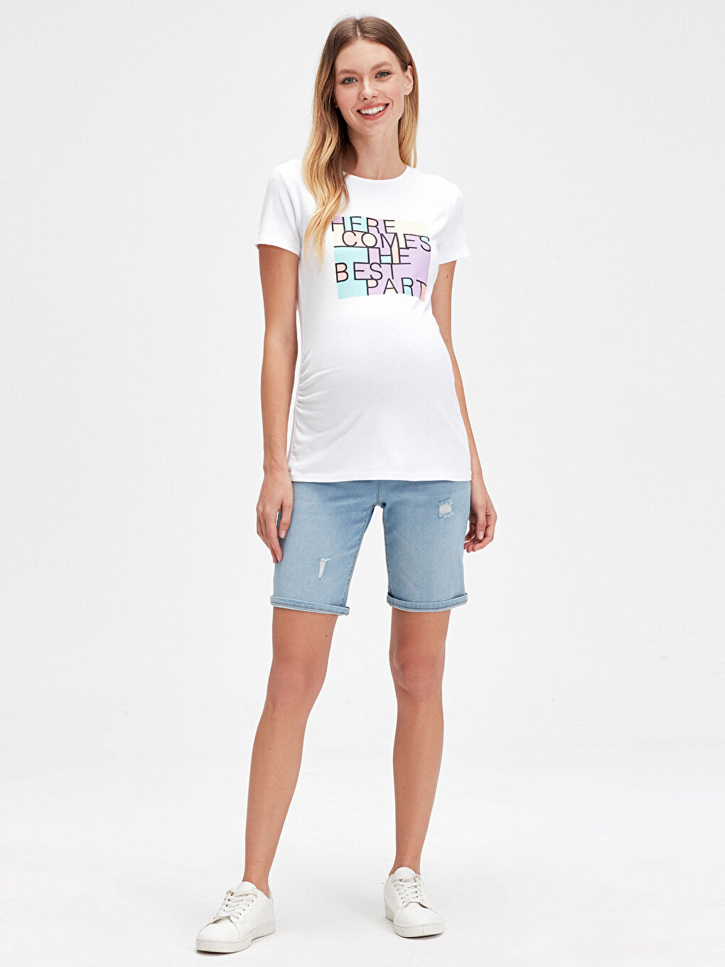 Jean Maternity Shorts-1