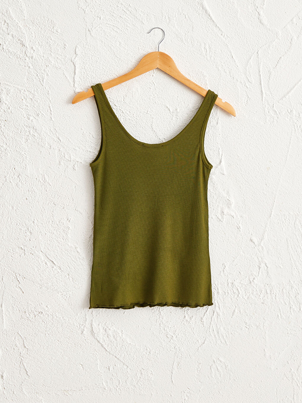 Haki Düğme Detaylı Esnek Viskon Atlet-2