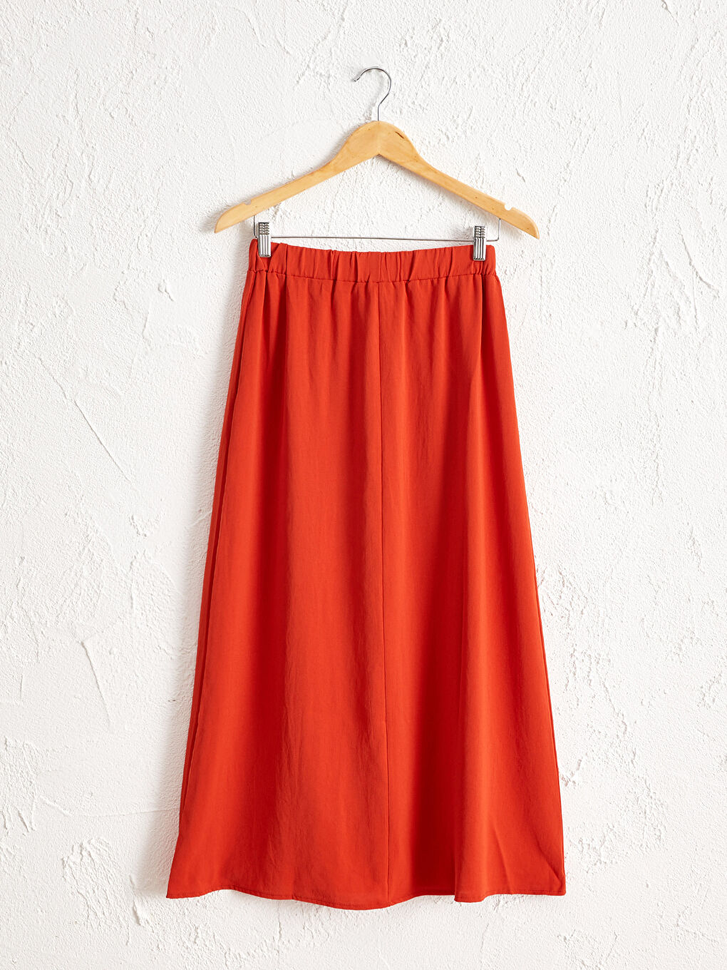 LCW Modest Elastic Waist Button-Down Flared Skirt -9SC434Z8-DBA