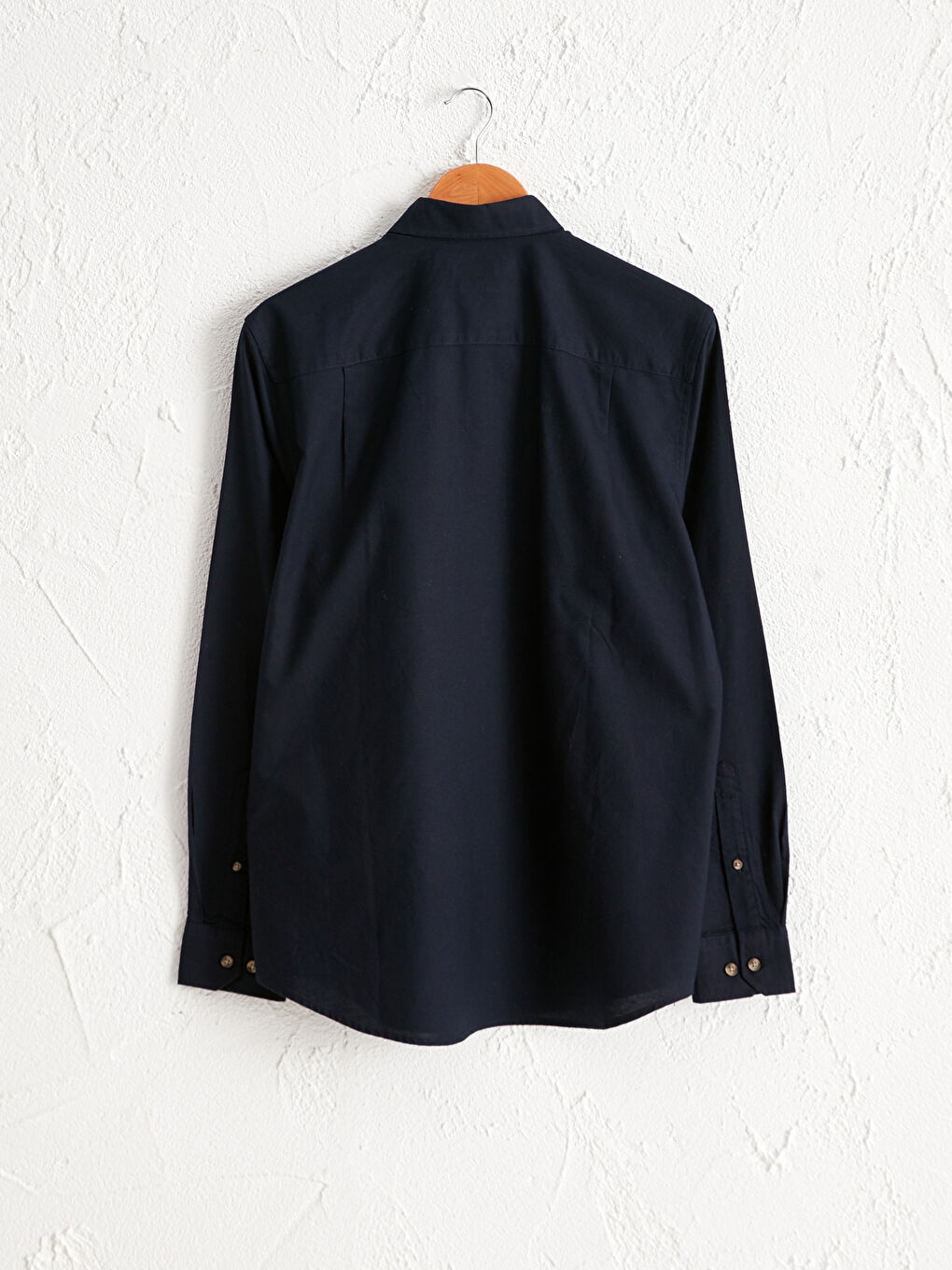 Lacivert Regular Fit Uzun Kollu Oxford Gömlek-1