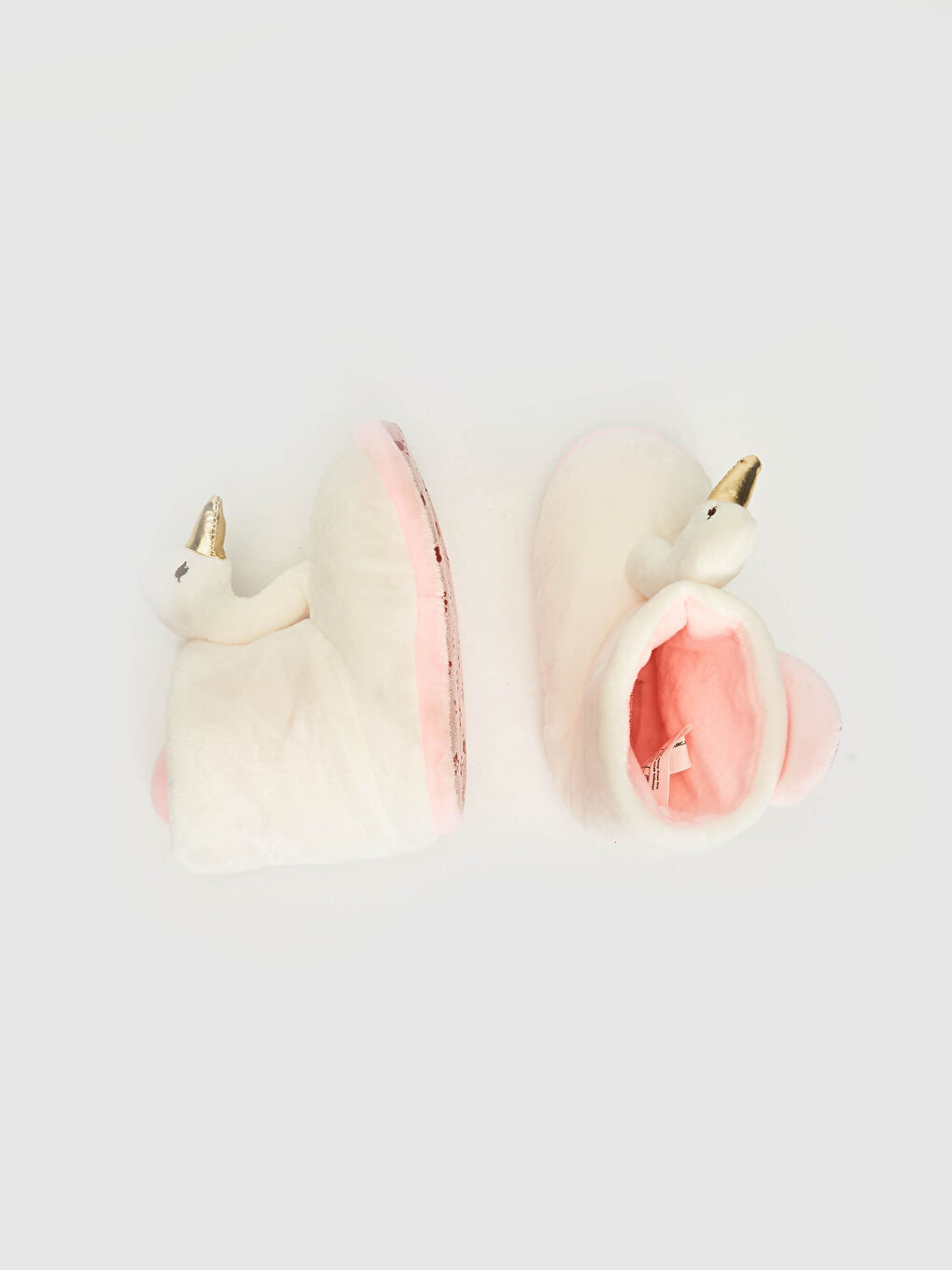 Beyaz Kız Çocuk Kuğu Silüetli Pelüş Panduf-3