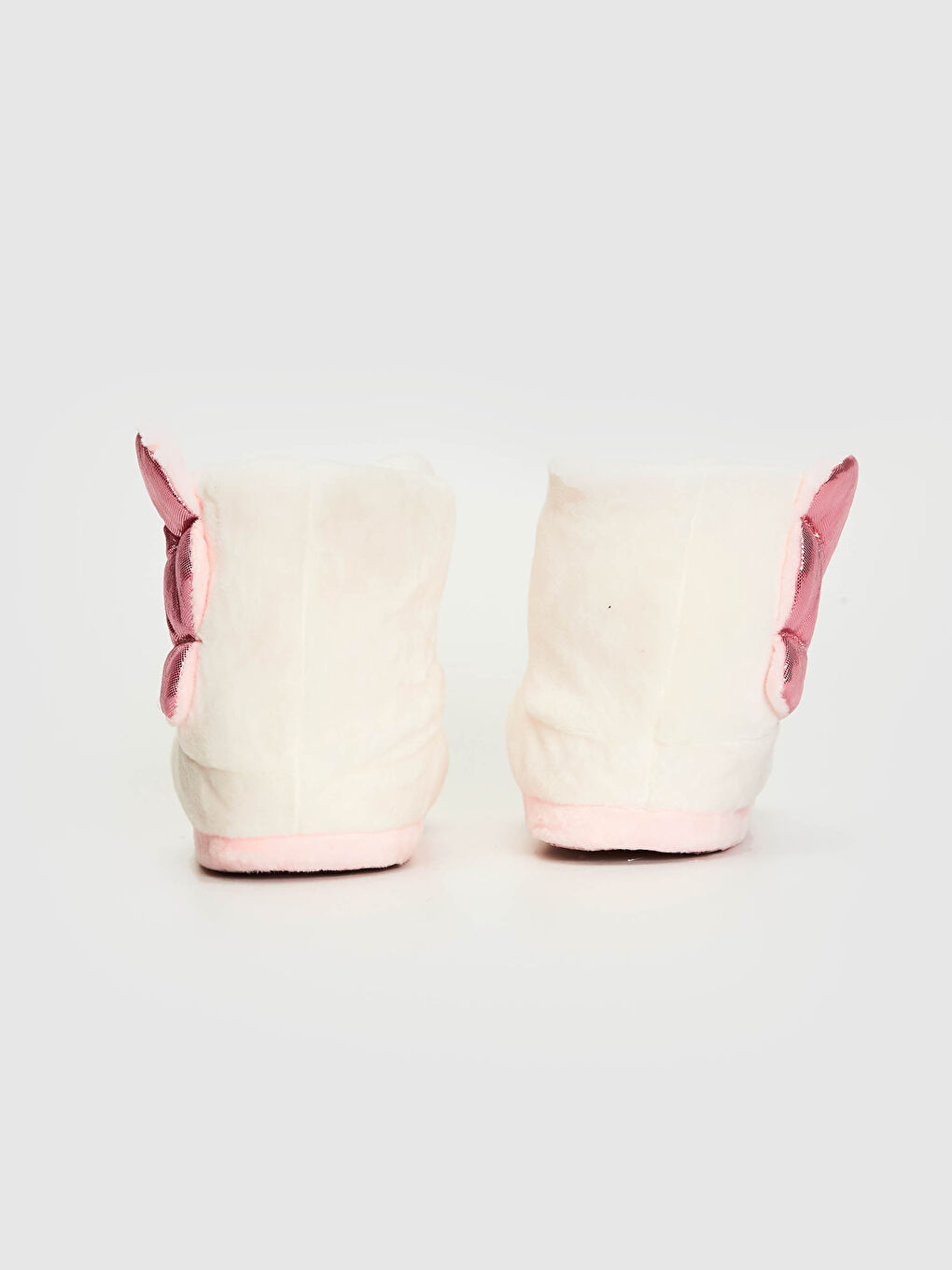 Beyaz Kız Çocuk Kuğu Silüetli Pelüş Panduf-5