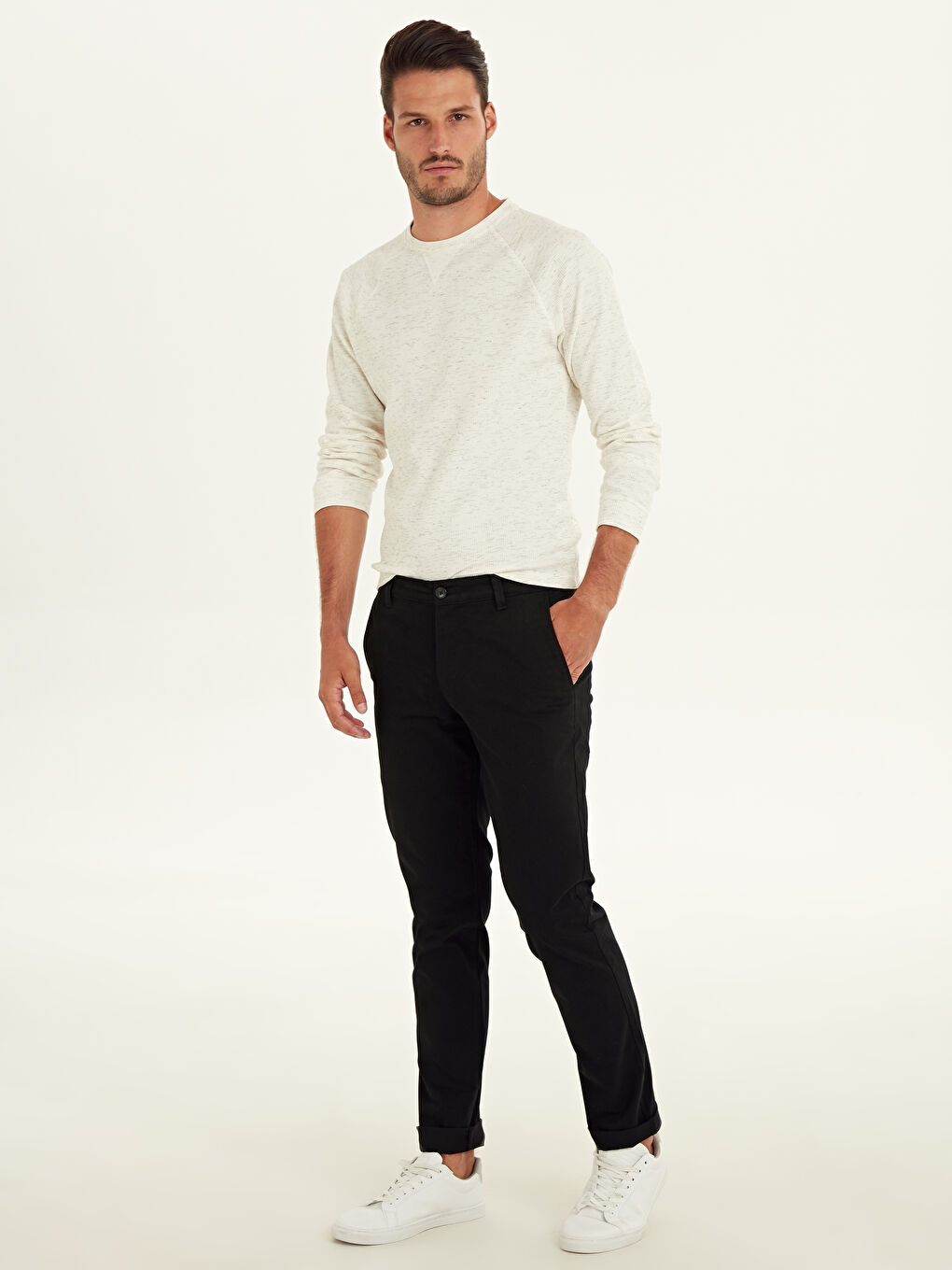 Extra Slim Fit Gabardine Chino Trousers-2
