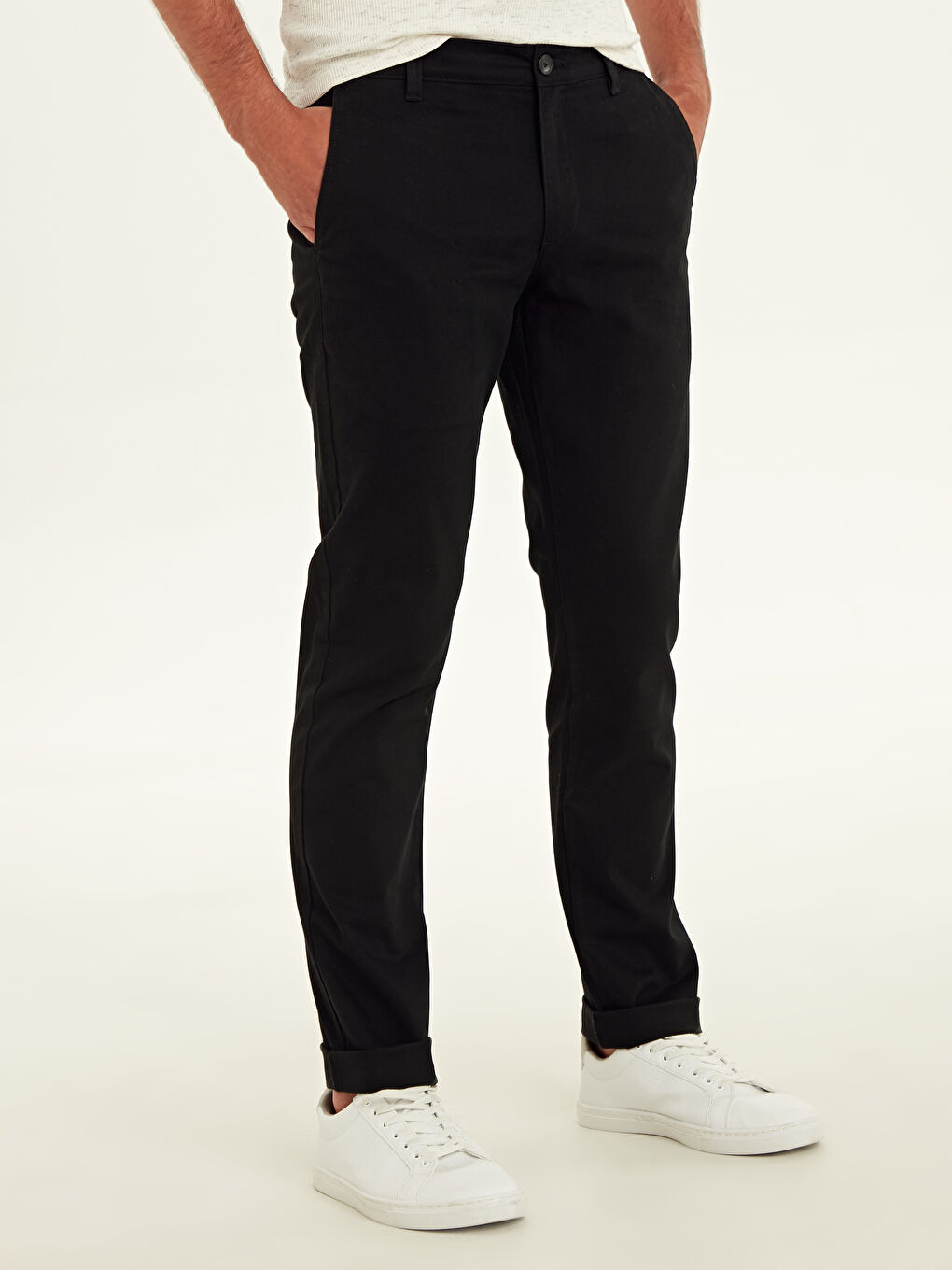 Extra Slim Fit Gabardine Chino Trousers-3