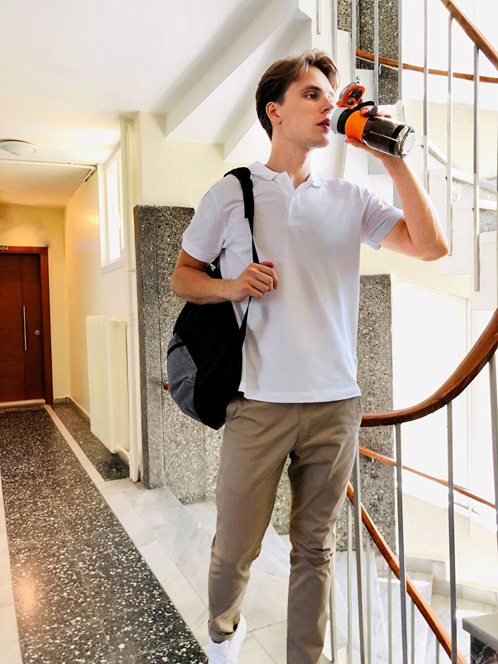 Bej Ekstra Dar Kalıp Gabardin Chino Pantolon-1