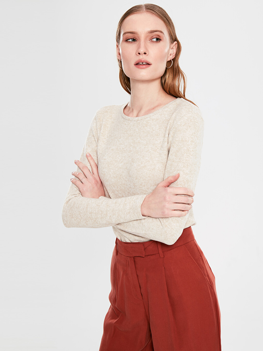 Crew Neck Basic Long Sleeve T-shirt