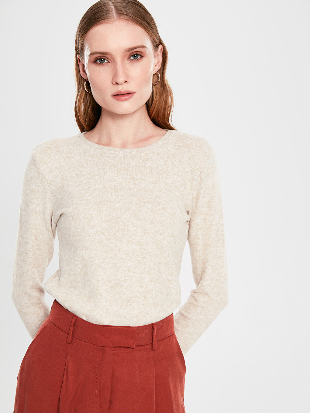 Crew Neck Basic Long Sleeve T-shirt-2