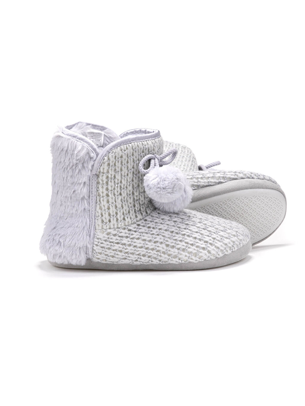 Damen Pompom Detail Hausstiefel-2