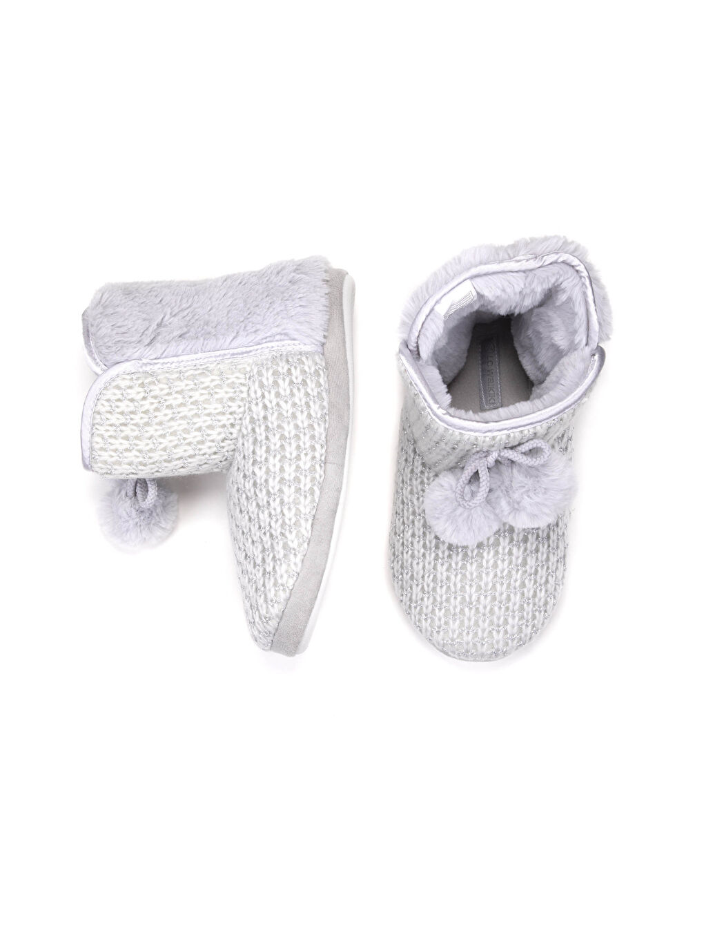 Damen Pompom Detail Hausstiefel-3