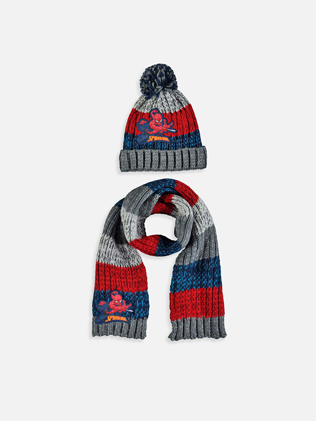 Boy’s Spiderman Printed Tricot Scarf and Beret