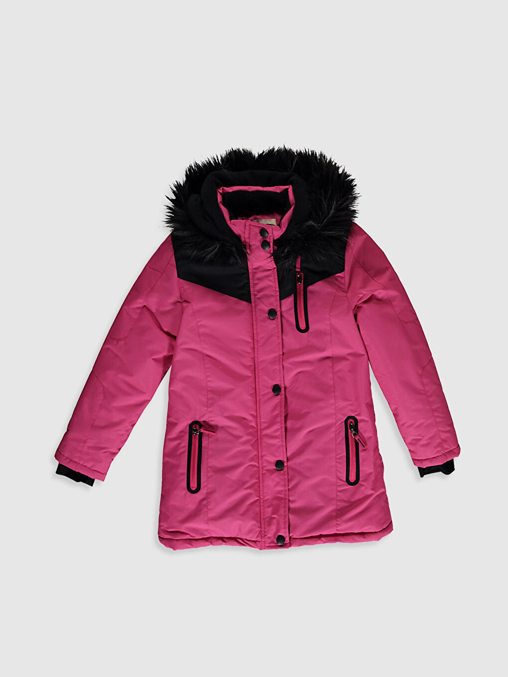 Теплое пальто с капюшоном для девочек-1