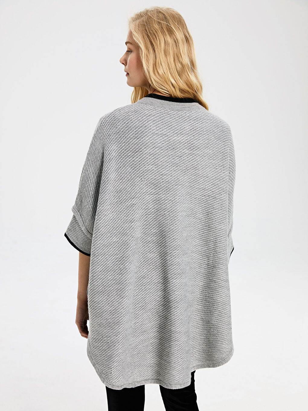 Gri Dik Yaka Triko Hamile Panço-2