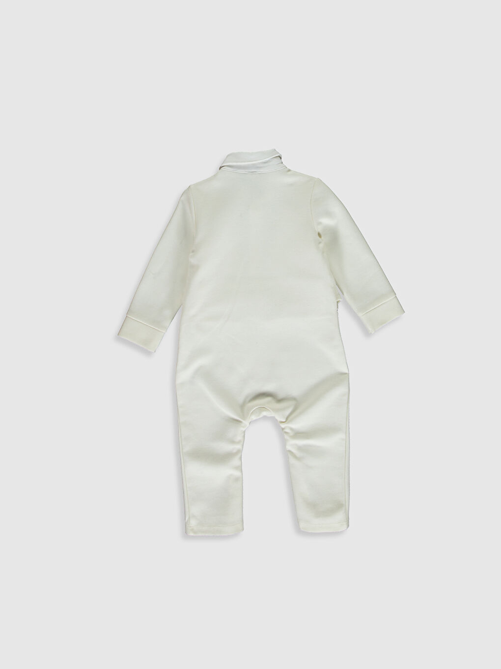 Polo Neck Long Sleeve Baby Boy Jumpsuit and Bow Tie Set-1