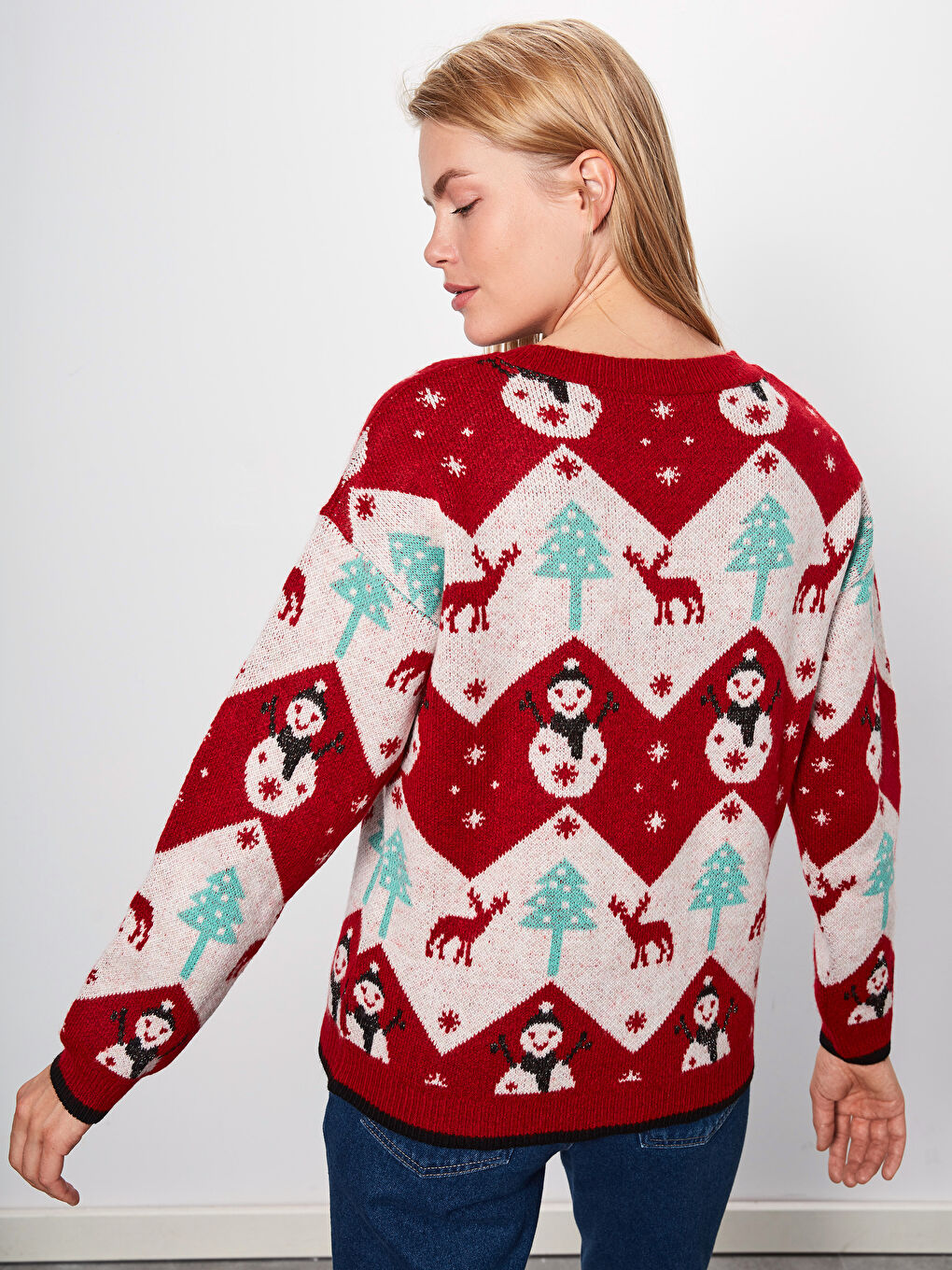 كنزة صوفية تريكو بطابع رأس السنة-2