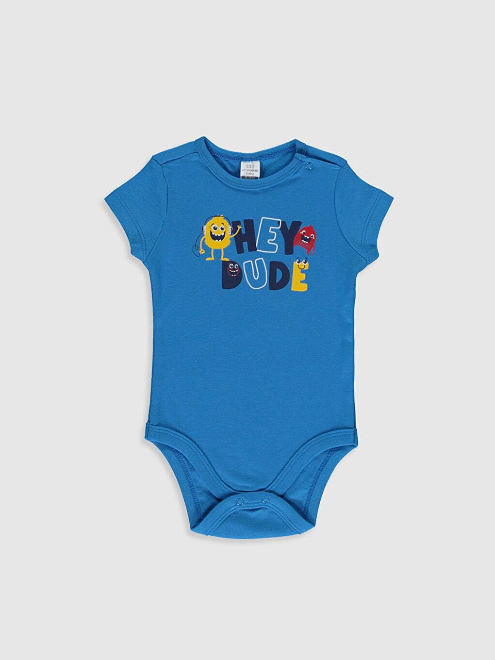 Mavi Erkek Bebek Pamuklu Çıt Çıtlı Body 2'li-2