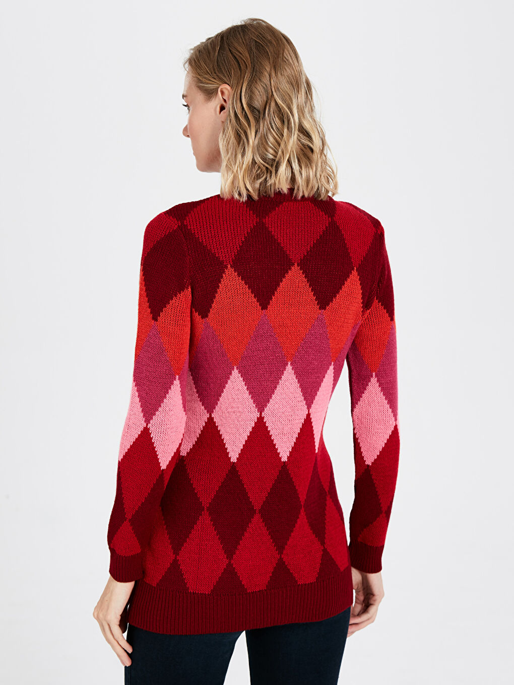 Женщины Фуксия Свитер-2