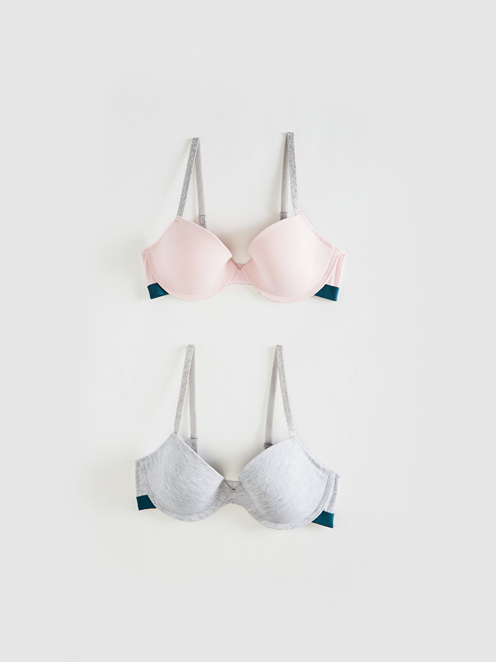 Pembe Balenli Pamuklu Damla Sütyen 2'li-1