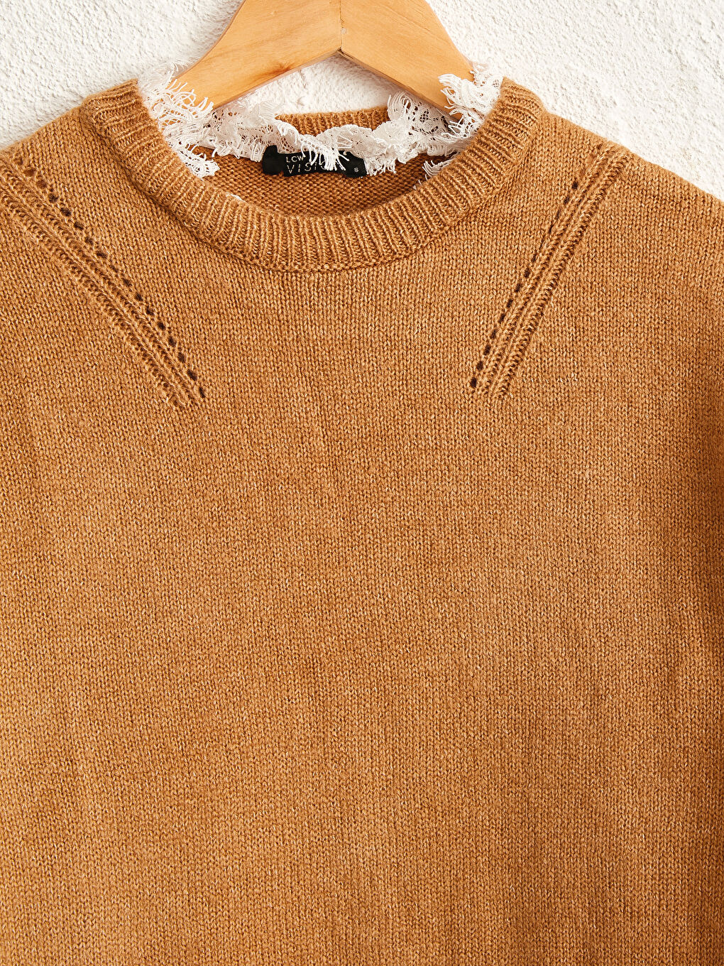 LCW Vision Lace Detailed Collar Heavy Tricot Jumper -9WN140Z8-JSA
