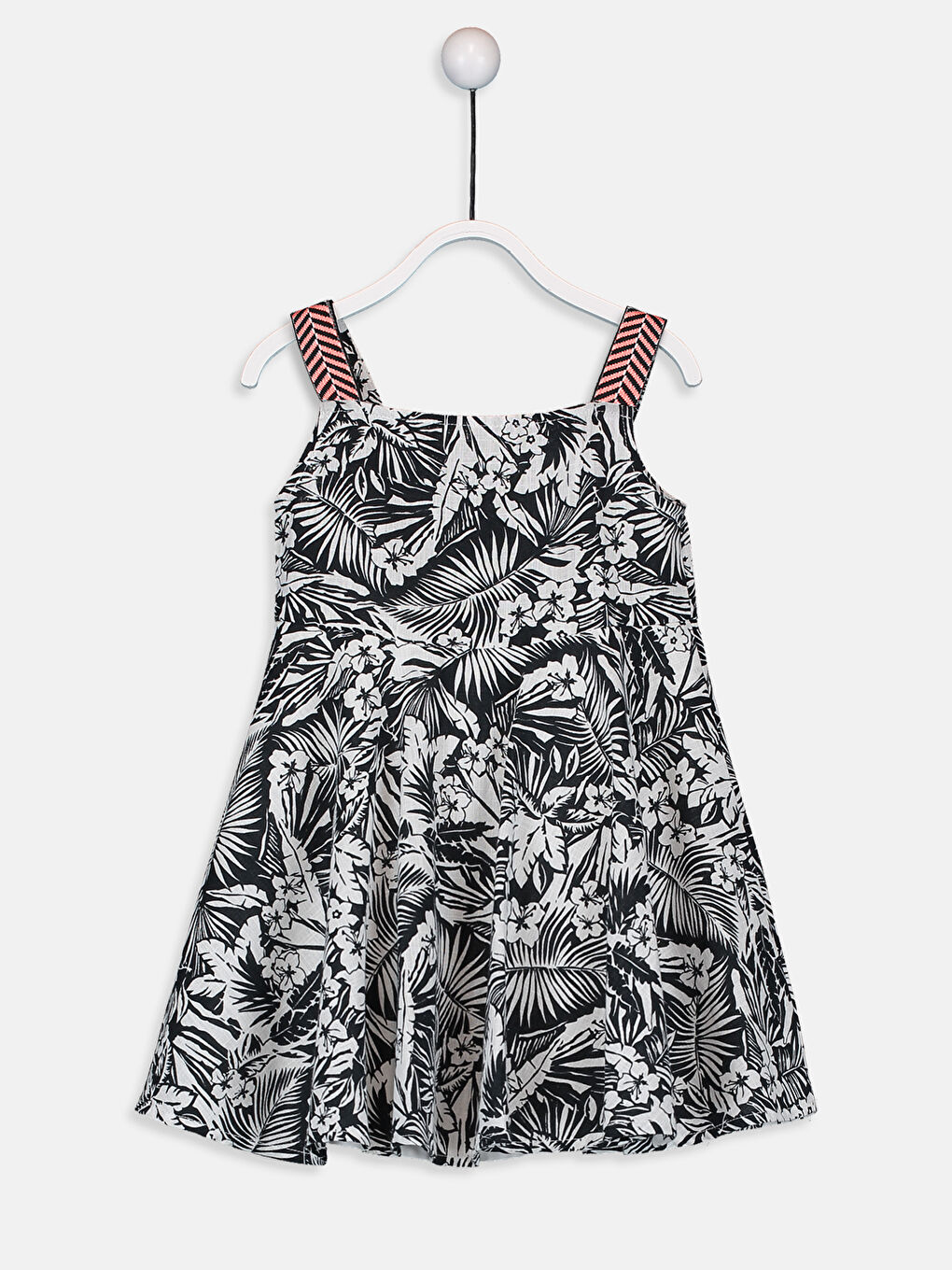 Siyah Kız Bebek Desenli Pamuklu Elbise Anne Kız Kombini-1