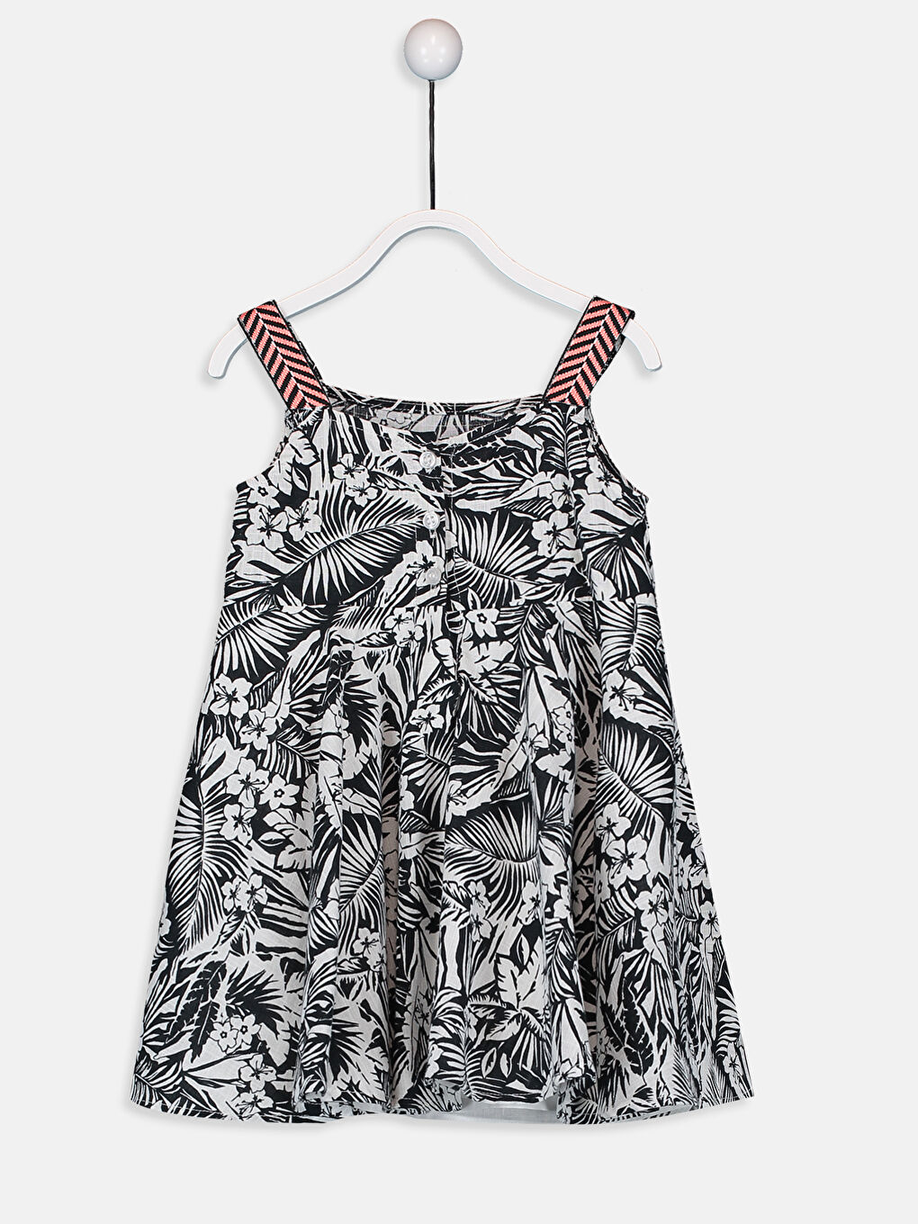 Siyah Kız Bebek Desenli Pamuklu Elbise Anne Kız Kombini-4