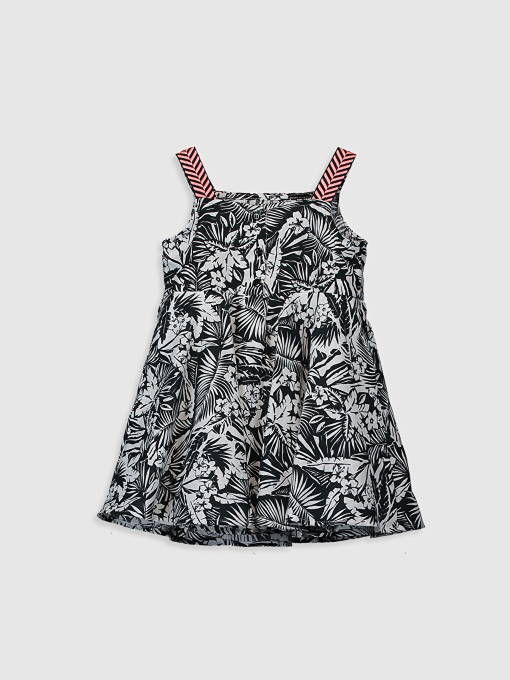 Siyah Kız Bebek Desenli Pamuklu Elbise Anne Kız Kombini-3