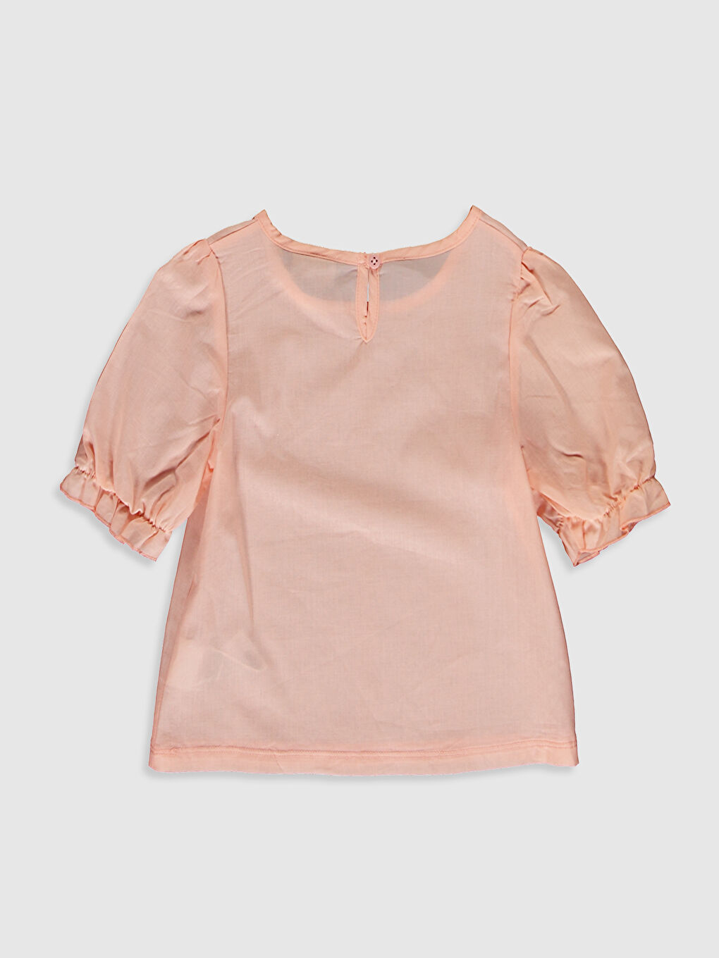 بلوزة للبنات بأكمام قصيرة ورقبة دائرية-1