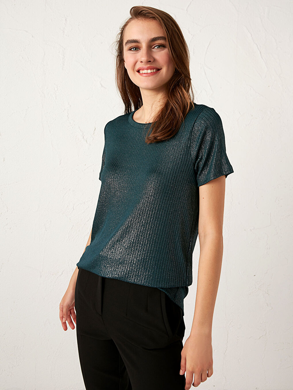 Stretchy Textured T-Shirt