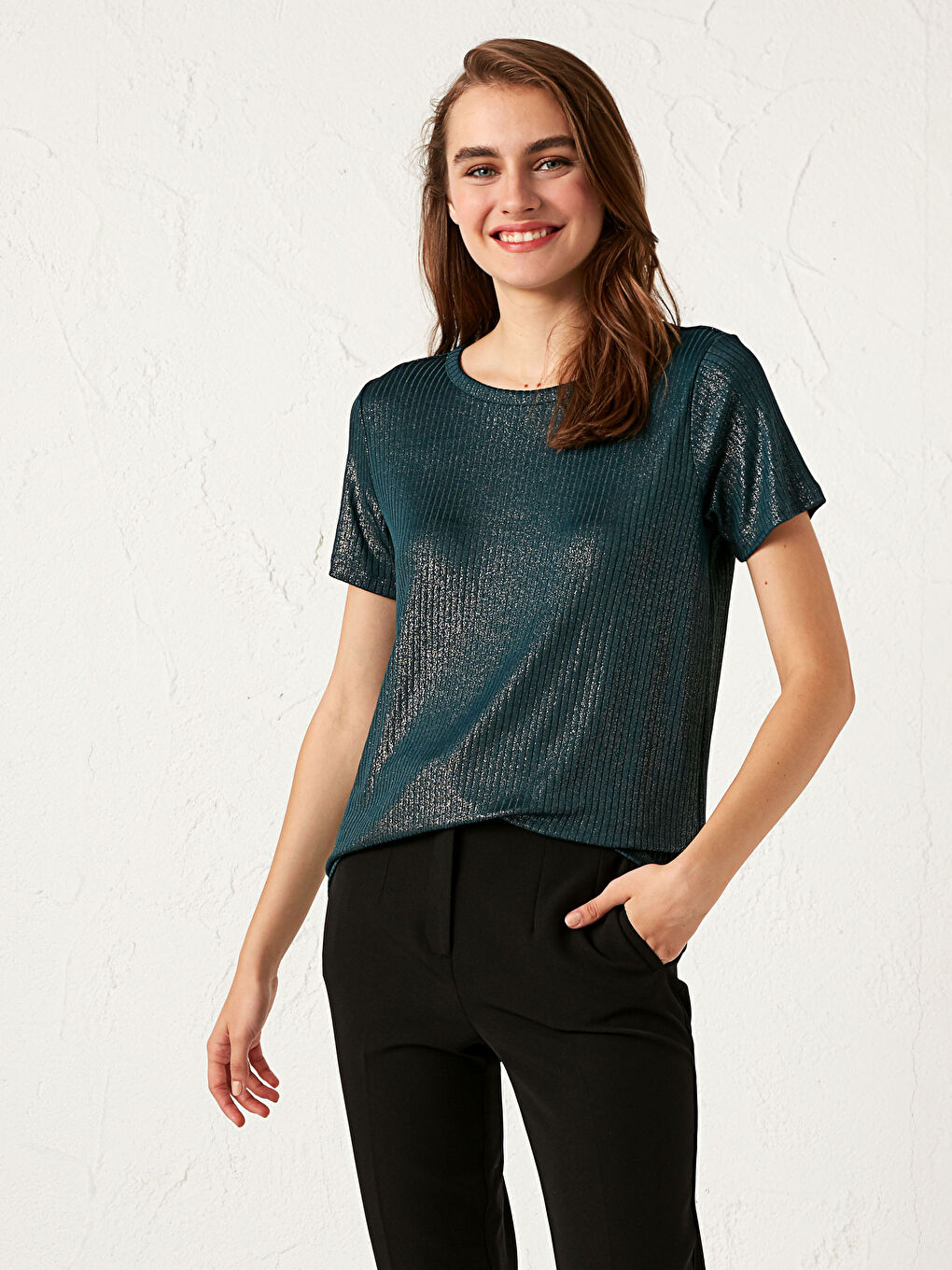 Stretchy Textured T-Shirt-1