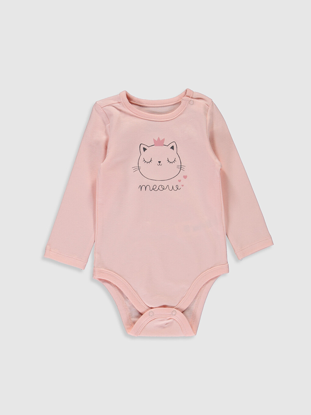Pembe Organik Pamuklu Yenidoğan Desenli Takım 3'lü-3