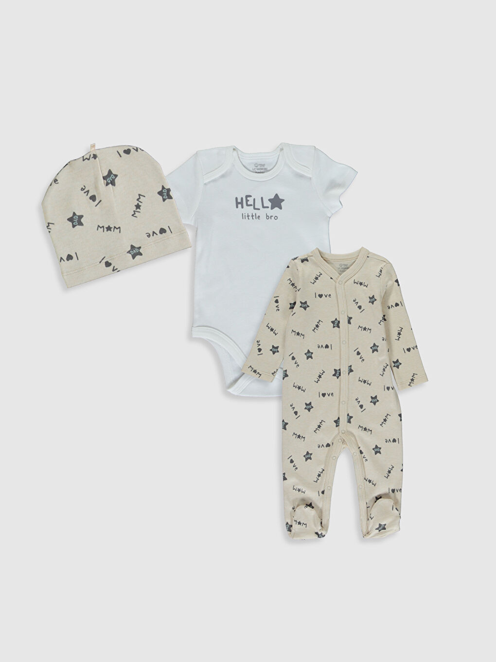 Organic Cotton Newborn Patterned Set 3 Pieces-1