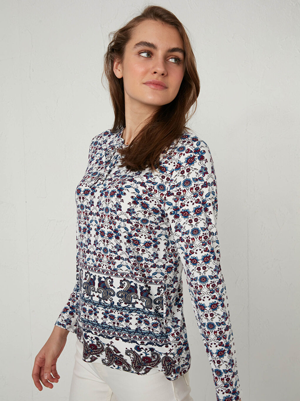 Figured Long Sleeve T-Shirt-1