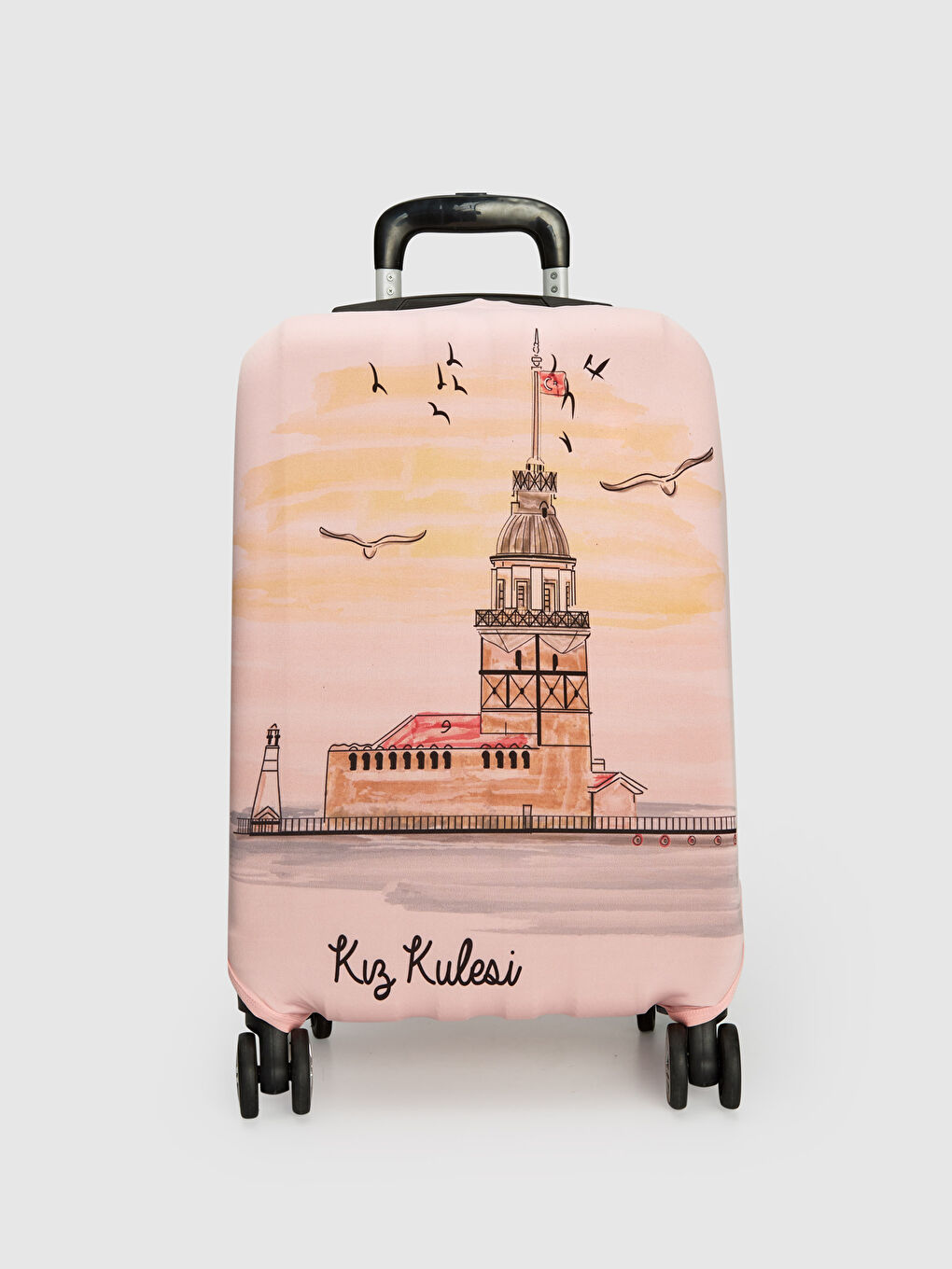 Pembe Küçük Boy Valiz Kılıfı