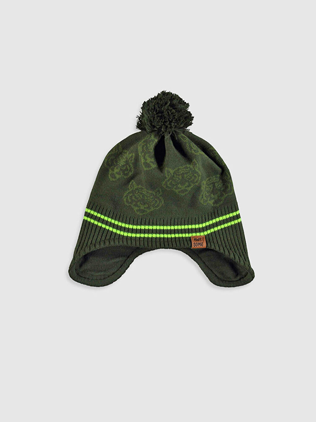 Ұл баланың помпонды тоқыма бас киімі мен снуды-3