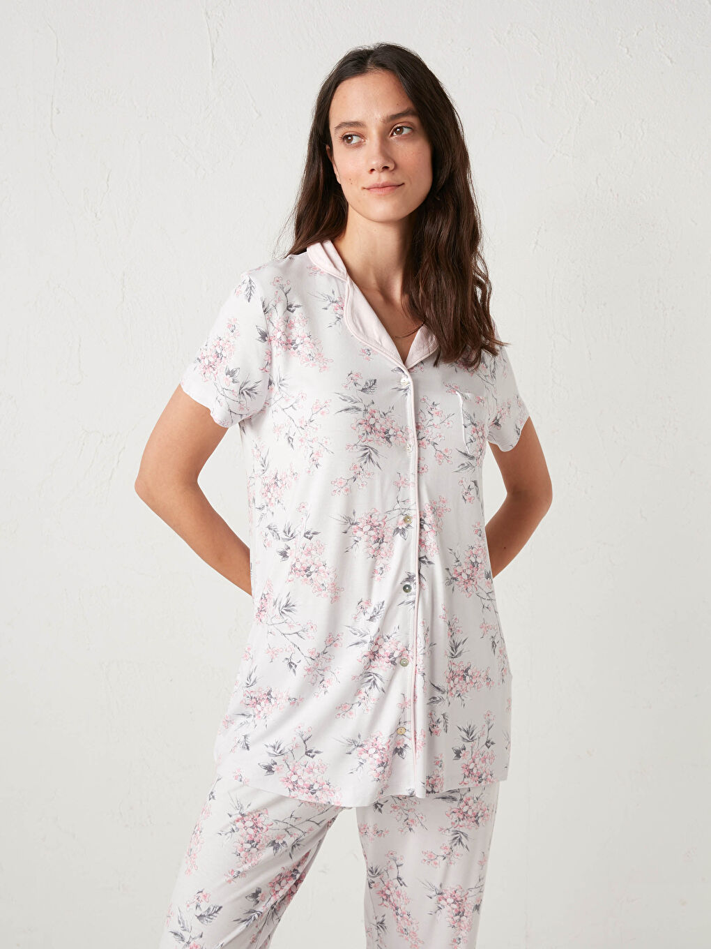 Floral Viscose Pyjamas Set-1
