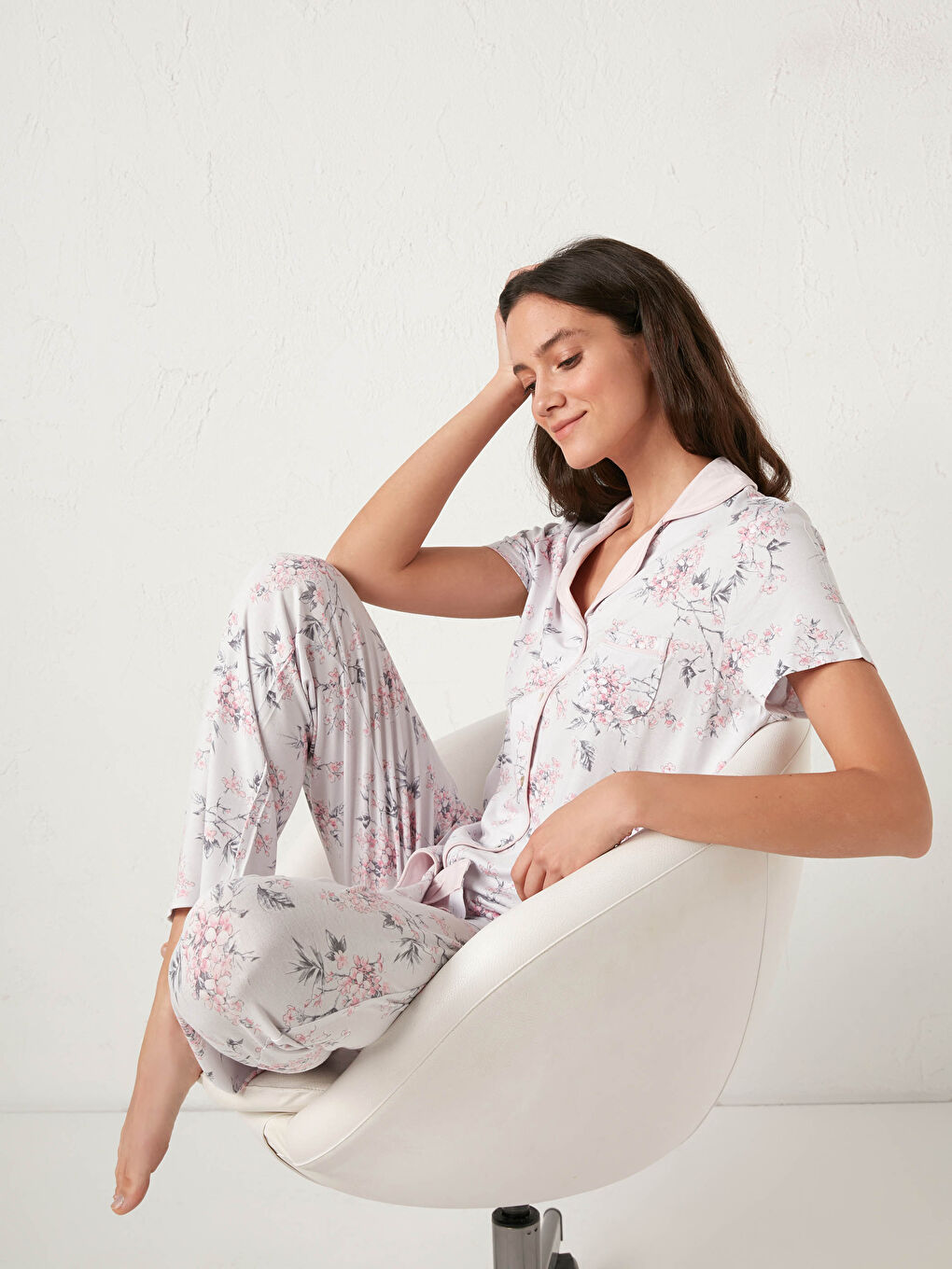 Floral Viscose Pyjamas Set