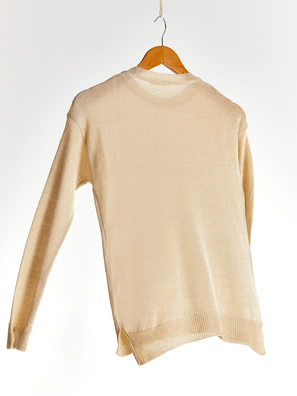 Bej Bisiklet Yaka Kadın Kazak-3