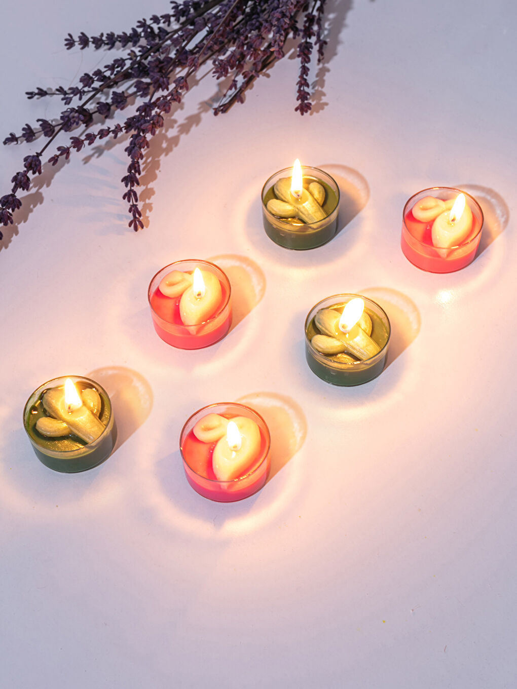 Paquet de 6 Bougies Décoratives Flamant Rose-1