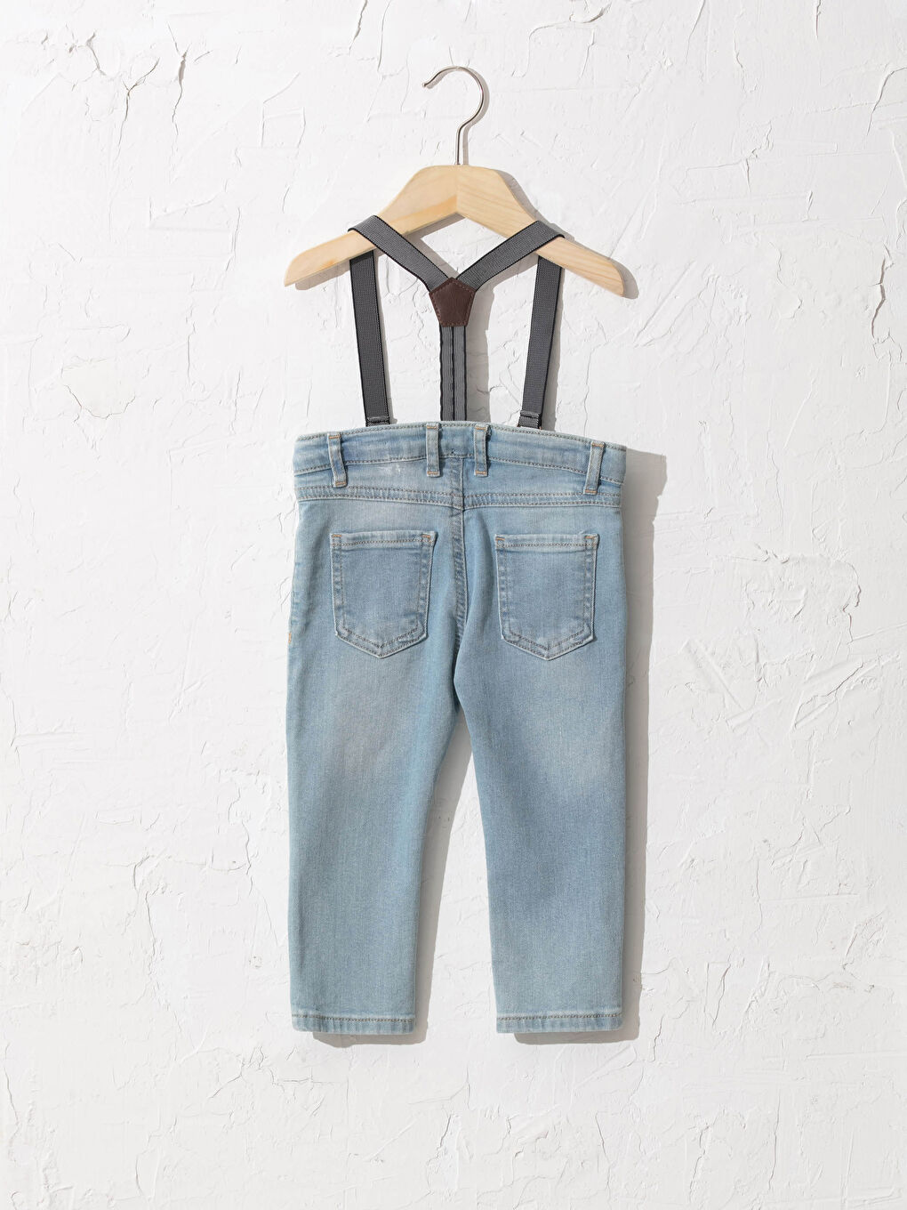 İndigo Erkek Bebek Jean Pantolon ve Pantolon Askısı-5