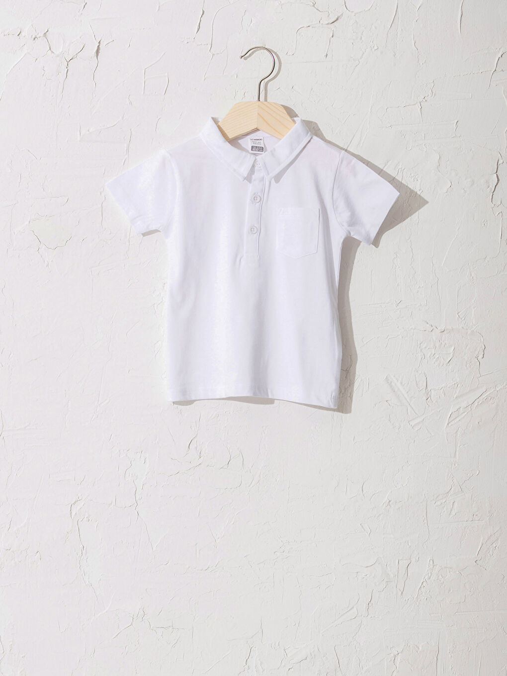 Beyaz Erkek Bebek Polo Yaka Tişört