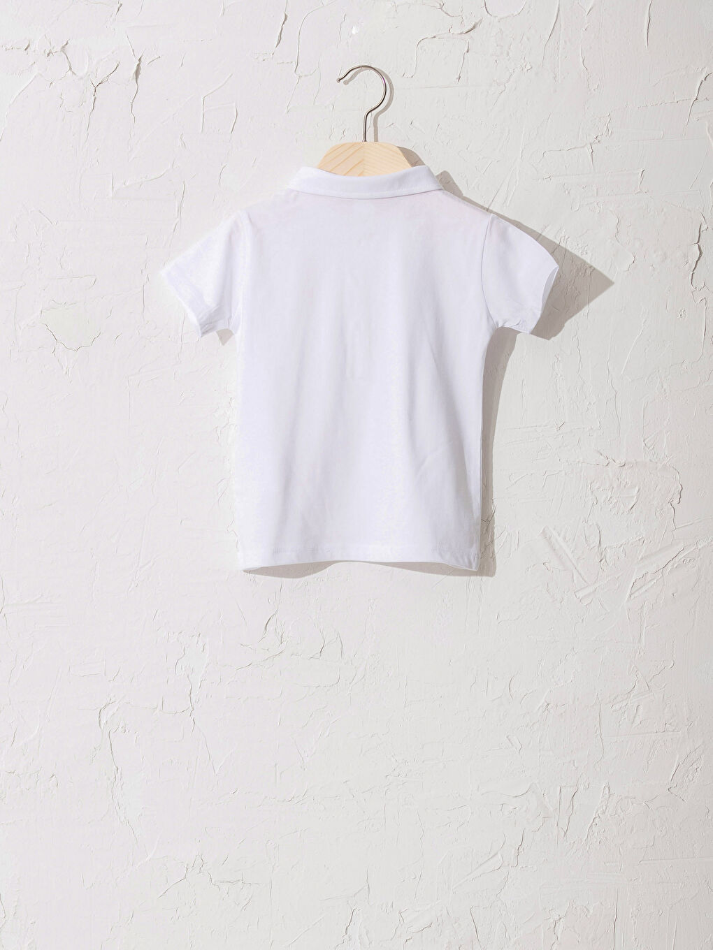 Beyaz Erkek Bebek Polo Yaka Tişört-1