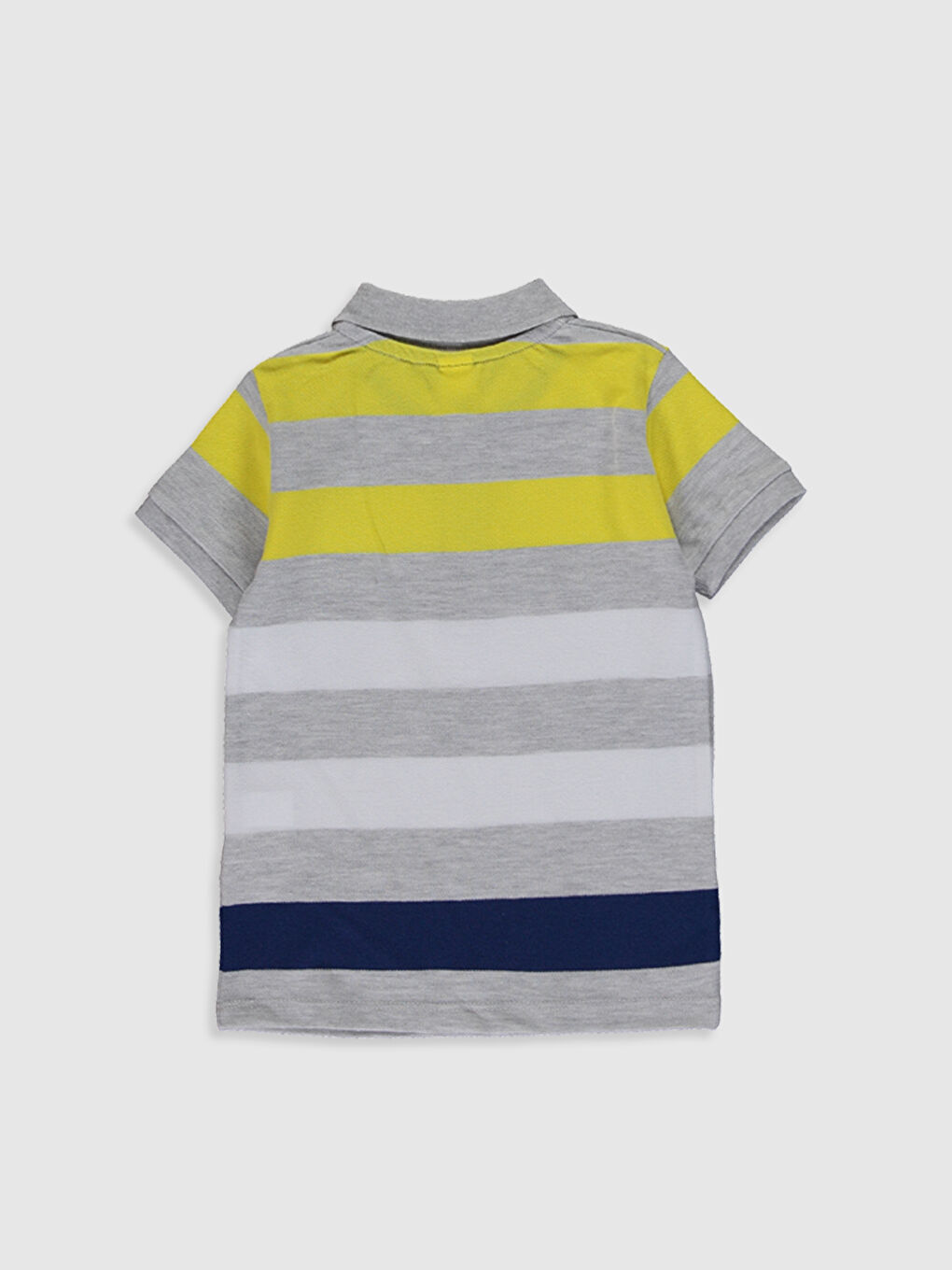 Sarı Polo Yaka Kısa Kollu Çizgili Erkek Bebek Tişört-1