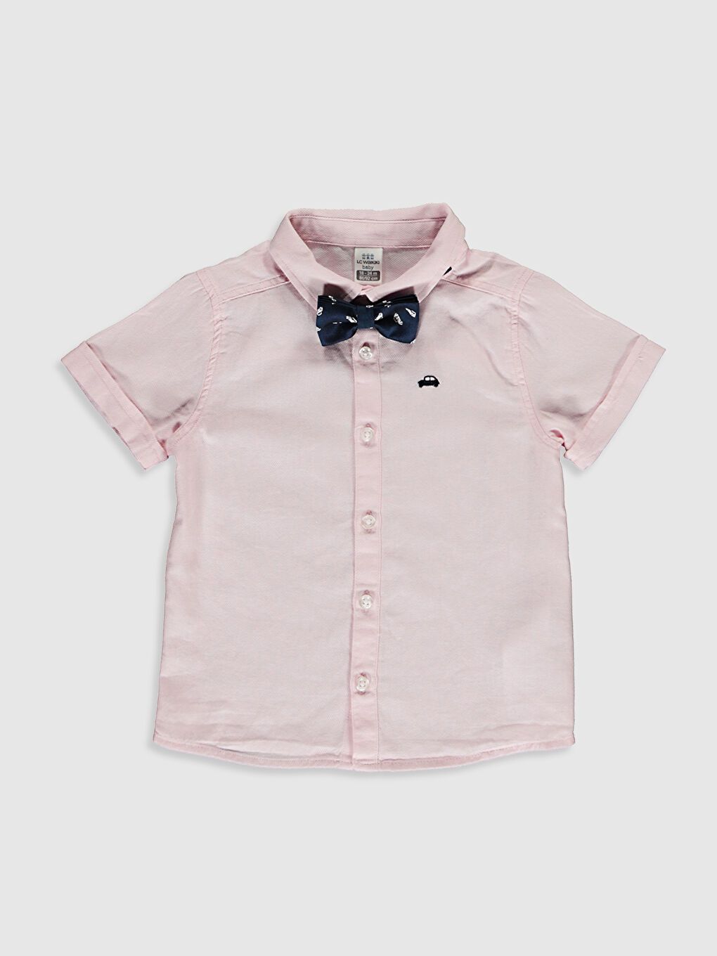 Pembe Erkek Bebek Gömlek ve Papyon